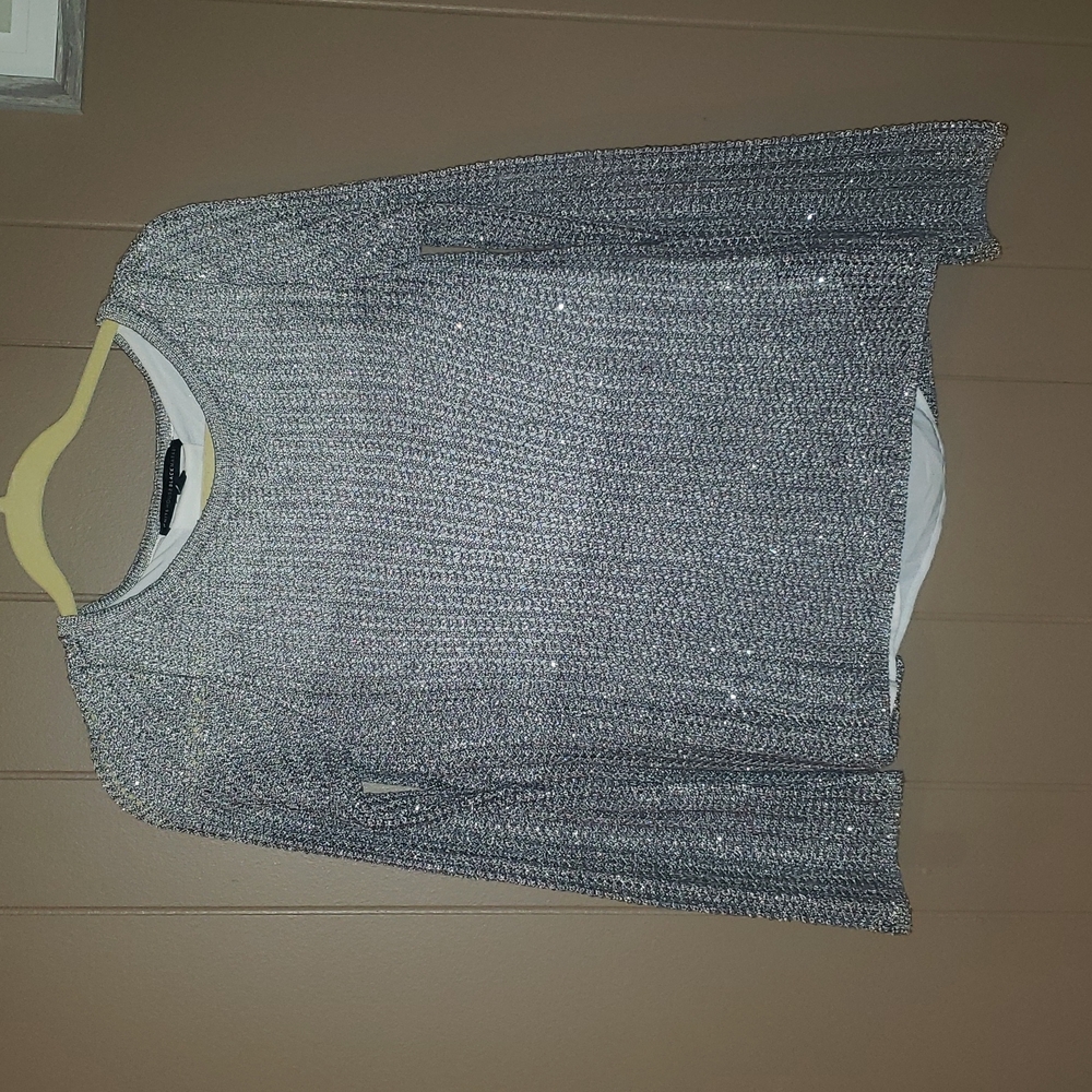 White House Black Market Ombre Gray sparkle sweater Size XS